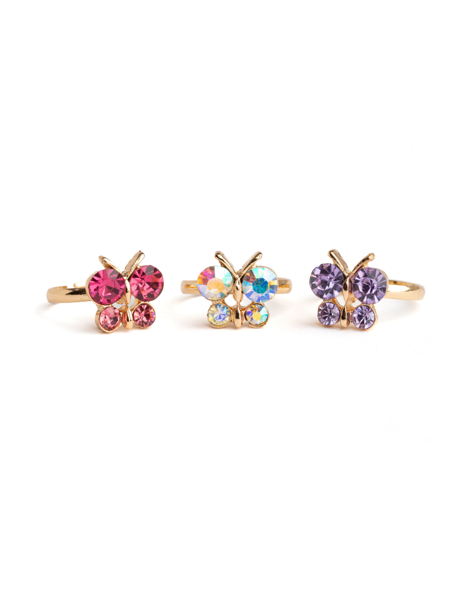 Great Pretenders Boutique Butterfly Gem Rings 3pc