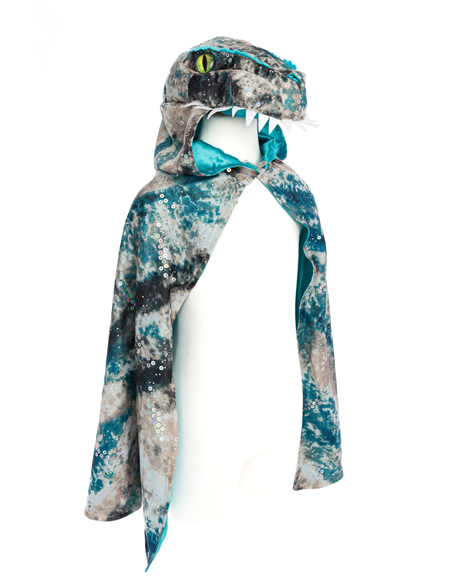 Great Pretenders Teal/Brown Raptor Cape, Size 5/6