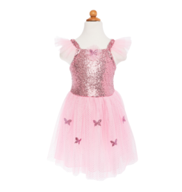 Great Pretenders Pink Sequins Butterfly Dress/Wings, Size 5/7