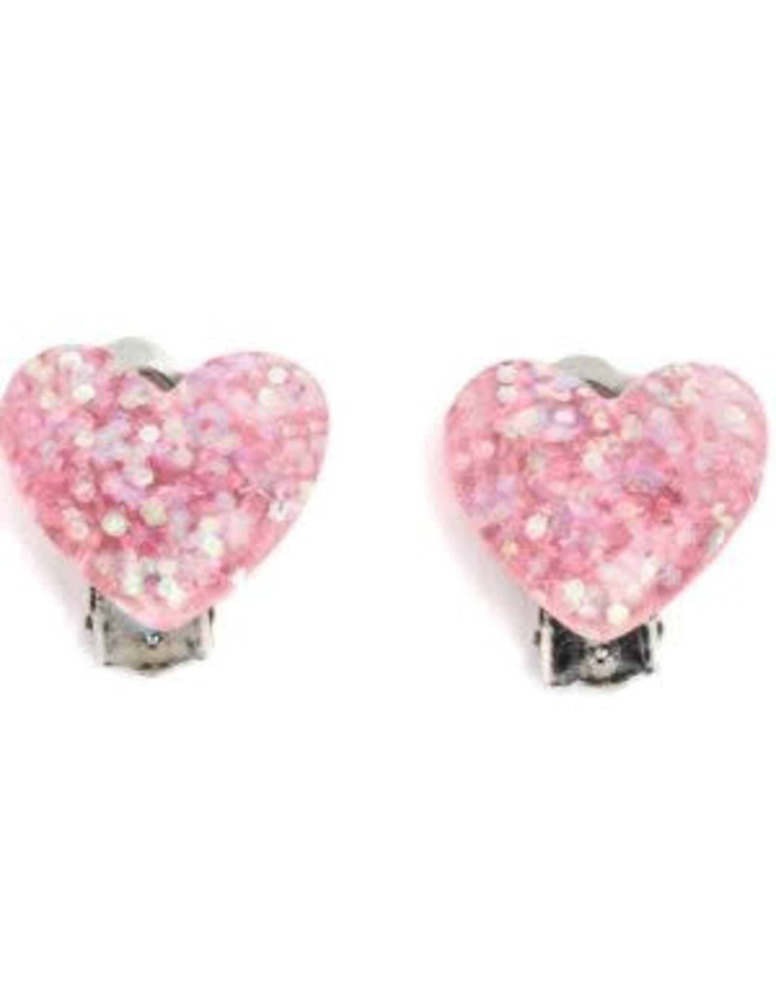 Great Pretenders Boutique Glitter Hearts Clip On Earrings