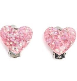 Great Pretenders Boutique Glitter Hearts Clip On Earrings