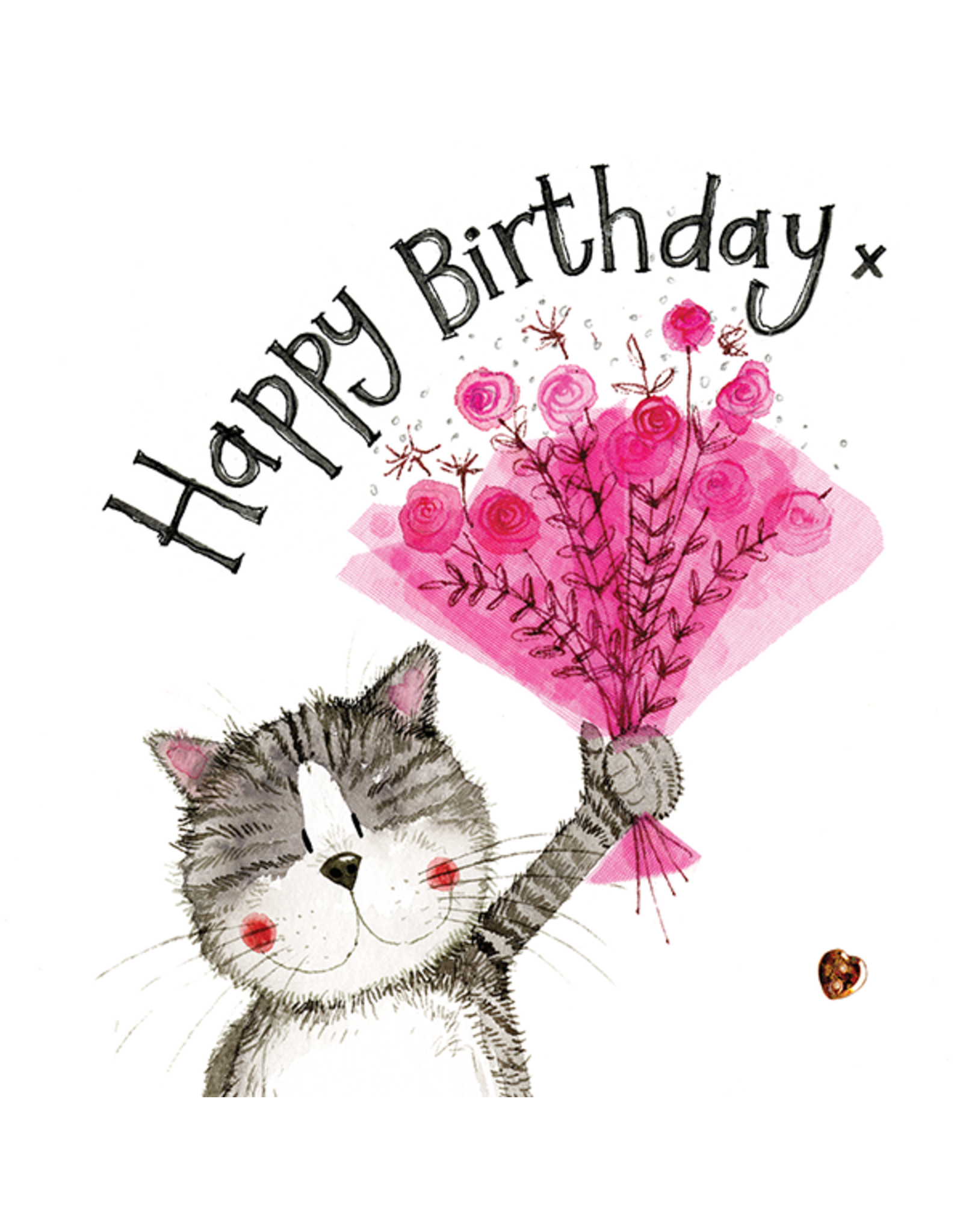 Alex Clark Art Pink Bouquet Birthday Card
