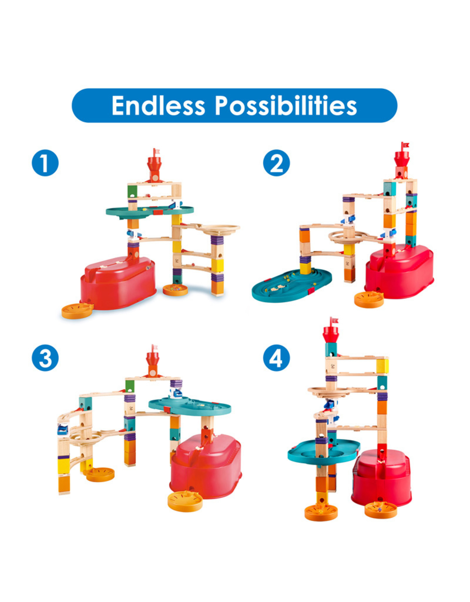 Hape Quadrilla Stack Track Bucket Set