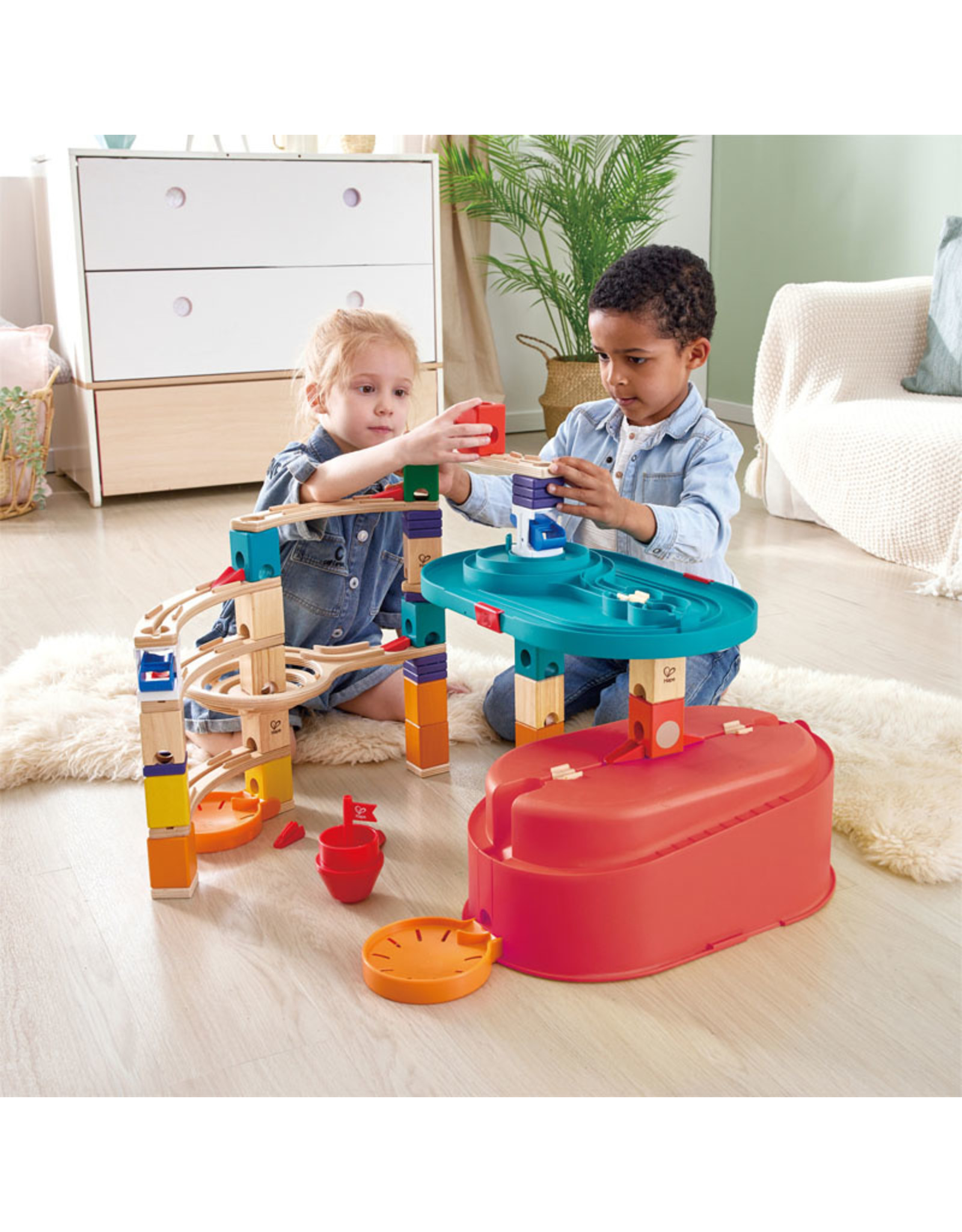 Hape Quadrilla Stack Track Bucket Set