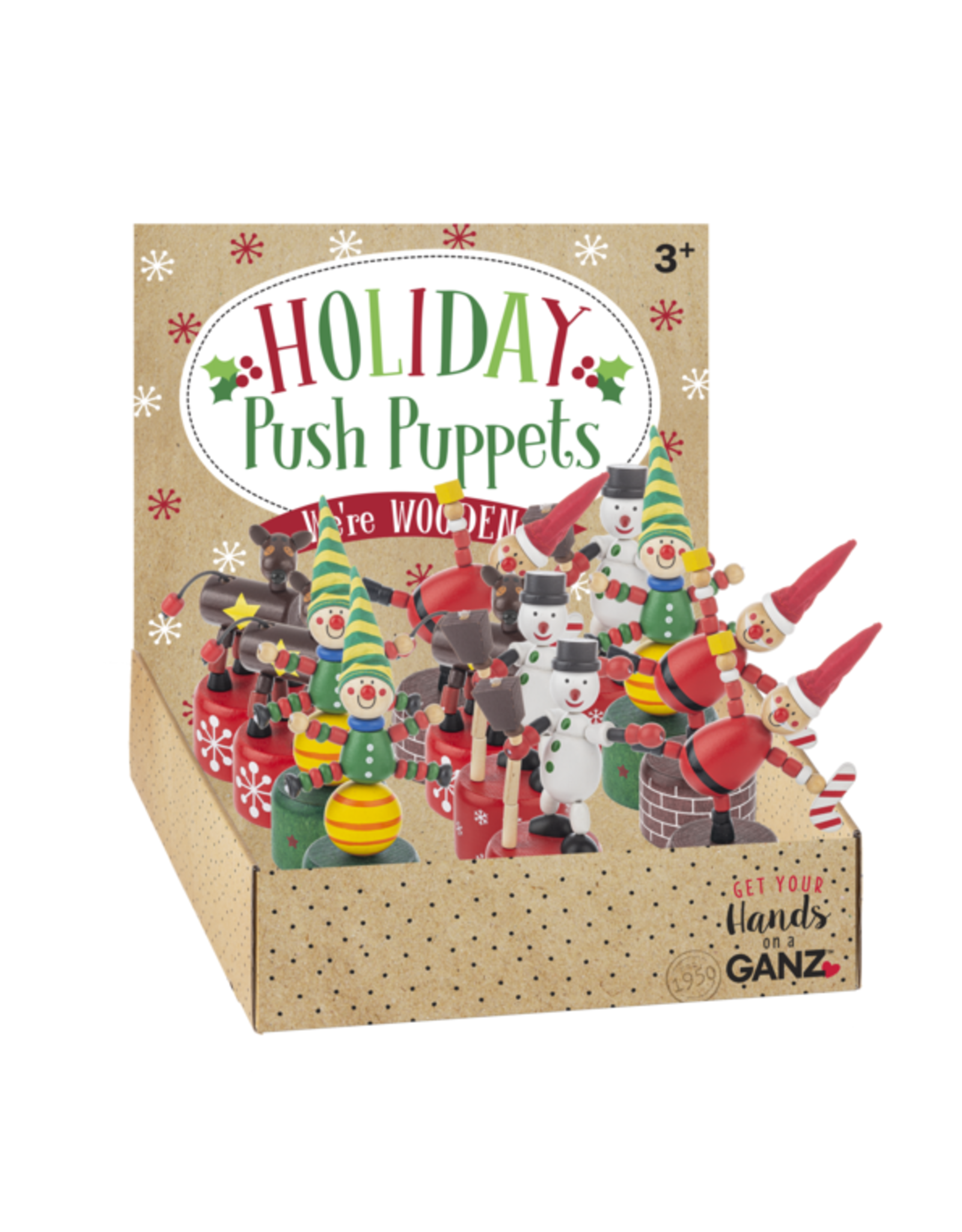 Ganz Holiday Wooden Push Up Puppet CLEARANCE FINAL SALE