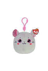 Ty Catnip - Gray Mouse Squish-A-Boo Clip