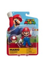 4" Super Mario Figure - Mario with Super Mushroom