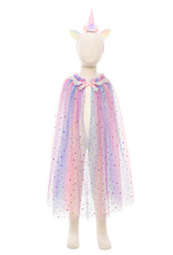 Great Pretenders Rainbow Unicorn Cape & Headband, Size 4/6