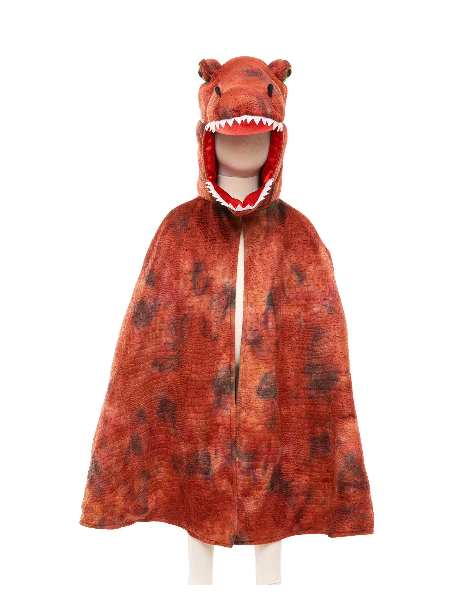Great Pretenders Red & Black Grandasaurus T-Rex Cape with Claws, Size 4/6