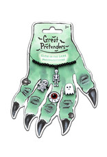 Great Pretenders Witch Hand Ring Card with 3 Rings & Bracelet