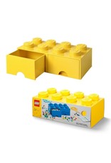 Lego 8 Knobs Brick 2 Drawers - Bright Yellow