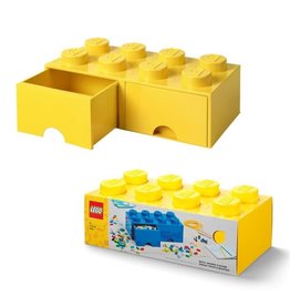 Lego 8 Knobs Brick 2 Drawers - Bright Yellow