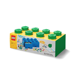 Lego 8 Knobs Brick 2 Drawers - Dark Green