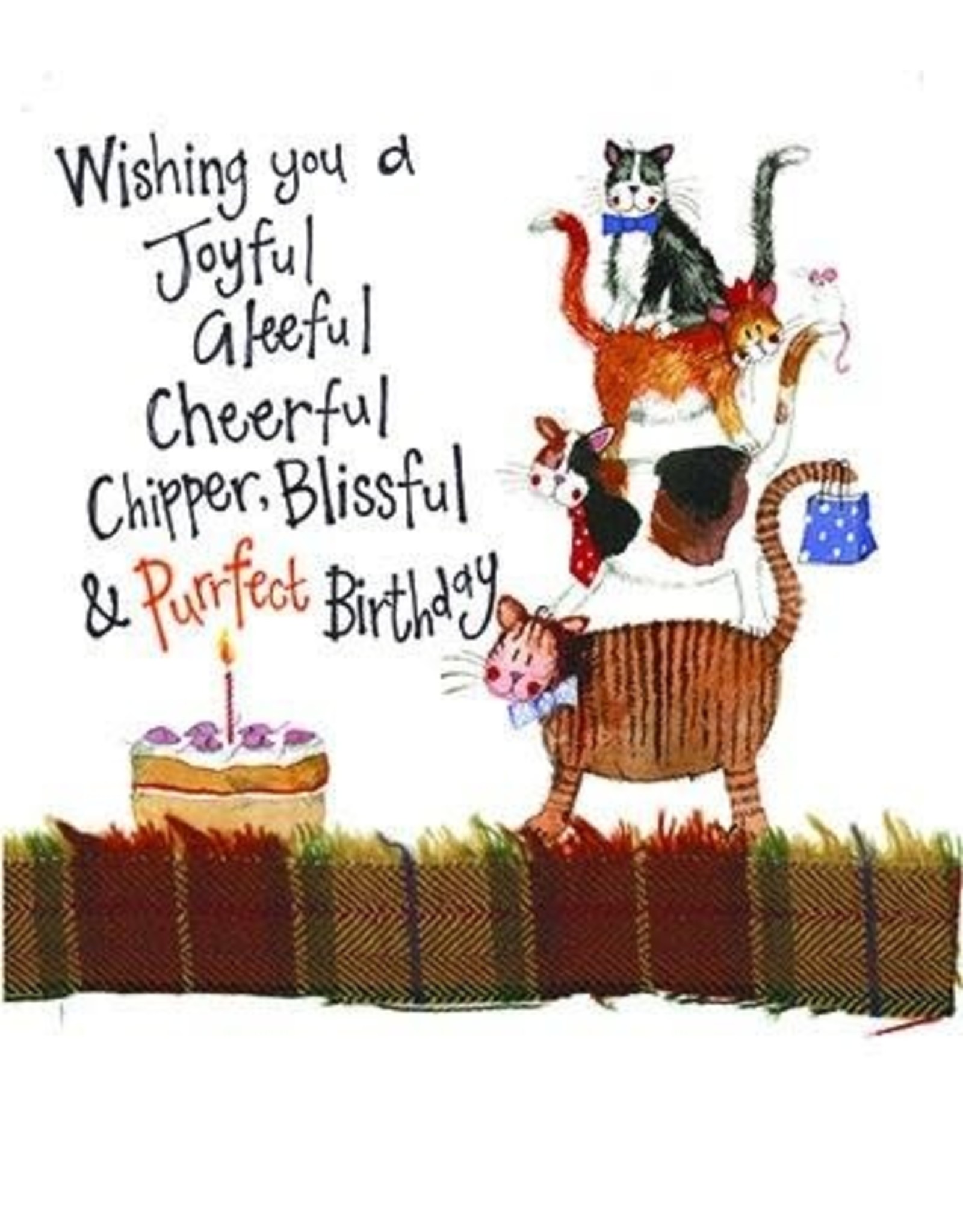 Alex Clark Art Cat Stack Birthday Card