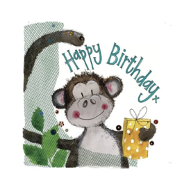 Alex Clark Art Monkey & Gift Birthday Card