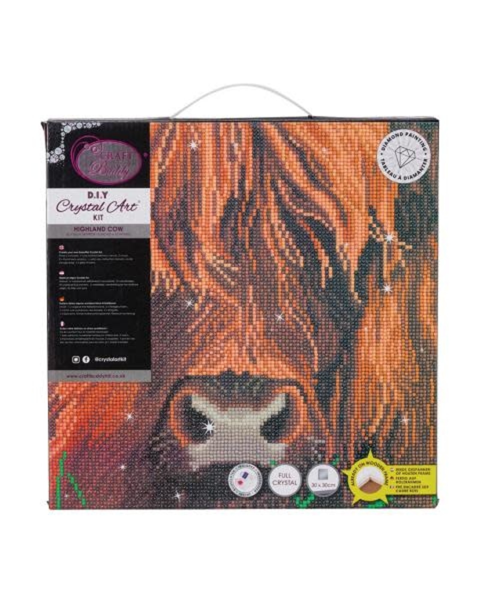 D.I.Y Crystal Art Kit Crystal Art Medium Framed Kit - Highland Cow