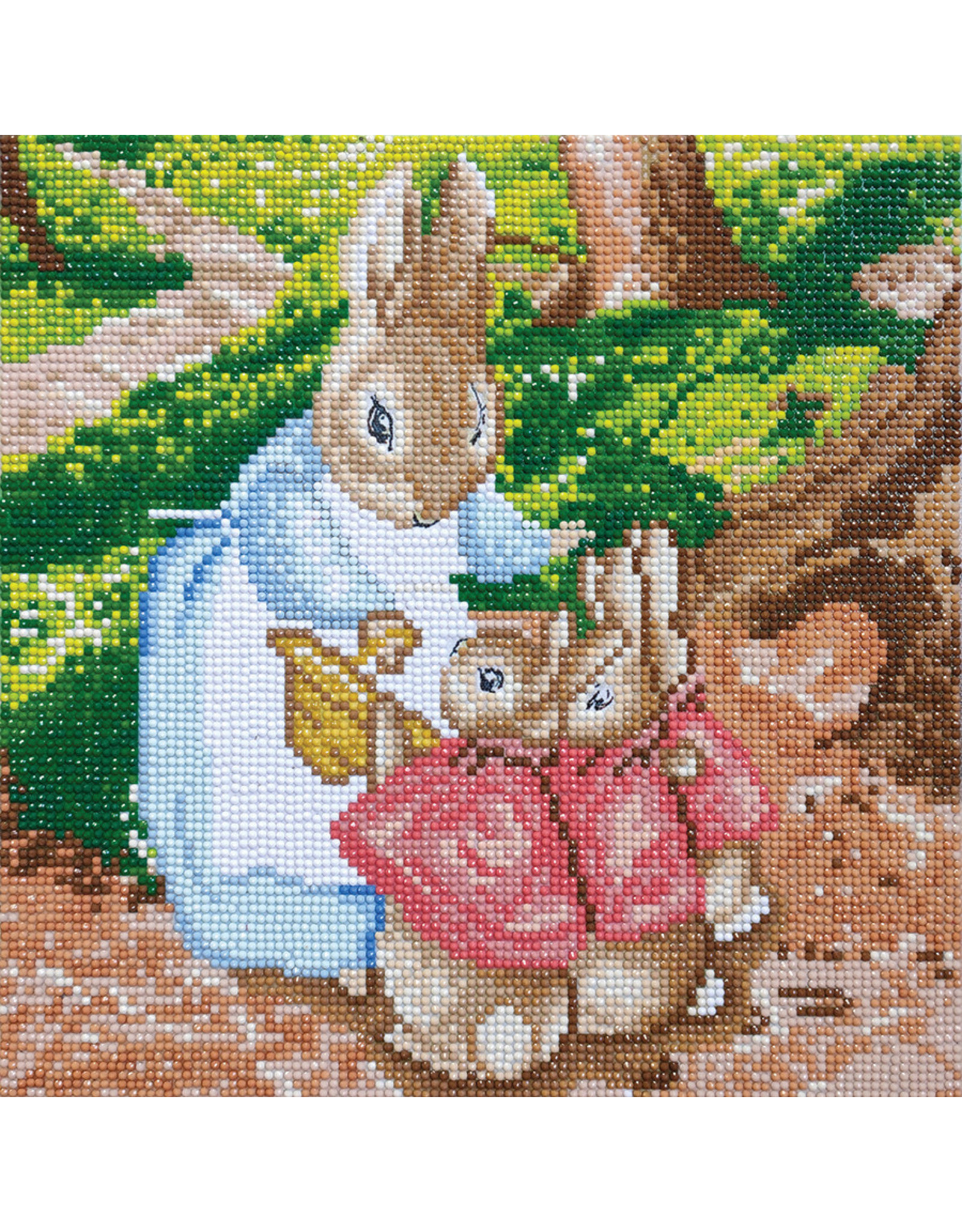 D.I.Y Crystal Art Kit Crystal Art  - Peter Rabbit: Mrs Josephine Rabbit & The Flopsy Bunnies - Medium Framed Kit