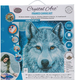 D.I.Y Crystal Art Kit Crystal Art  - Moonlight Wolf - Medium Framed Kit