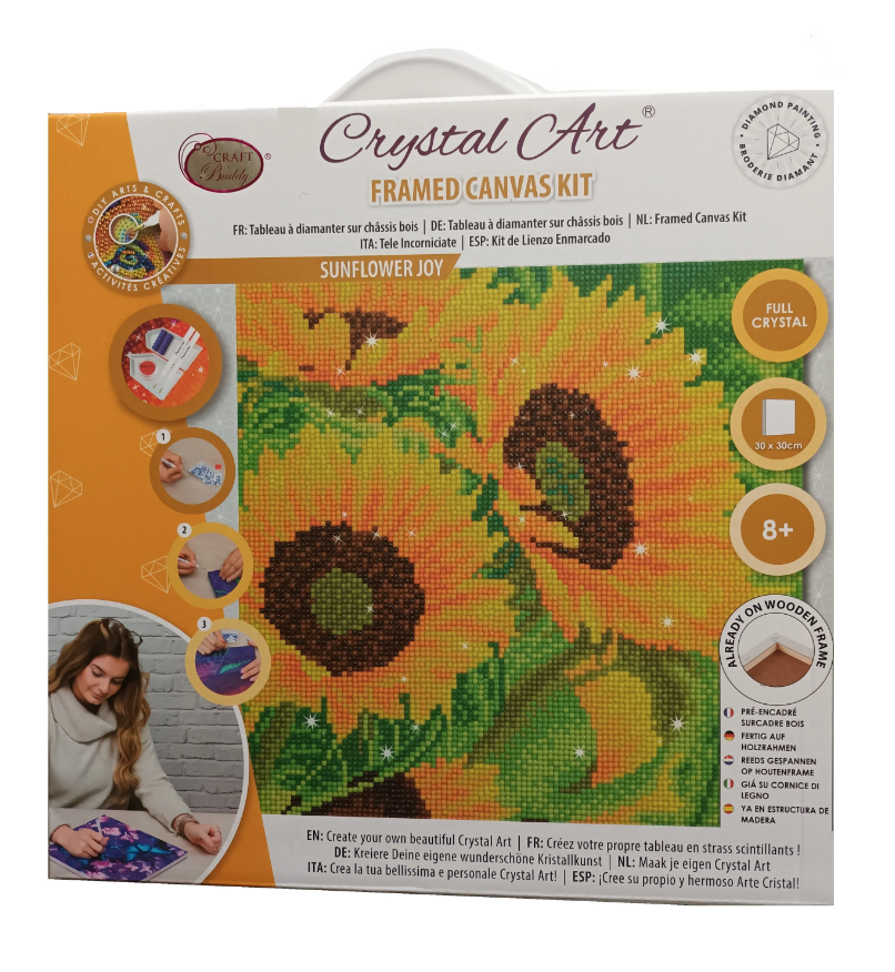 D.I.Y Crystal Art Kit Crystal Art Medium Framed Kit Sunflower Joy