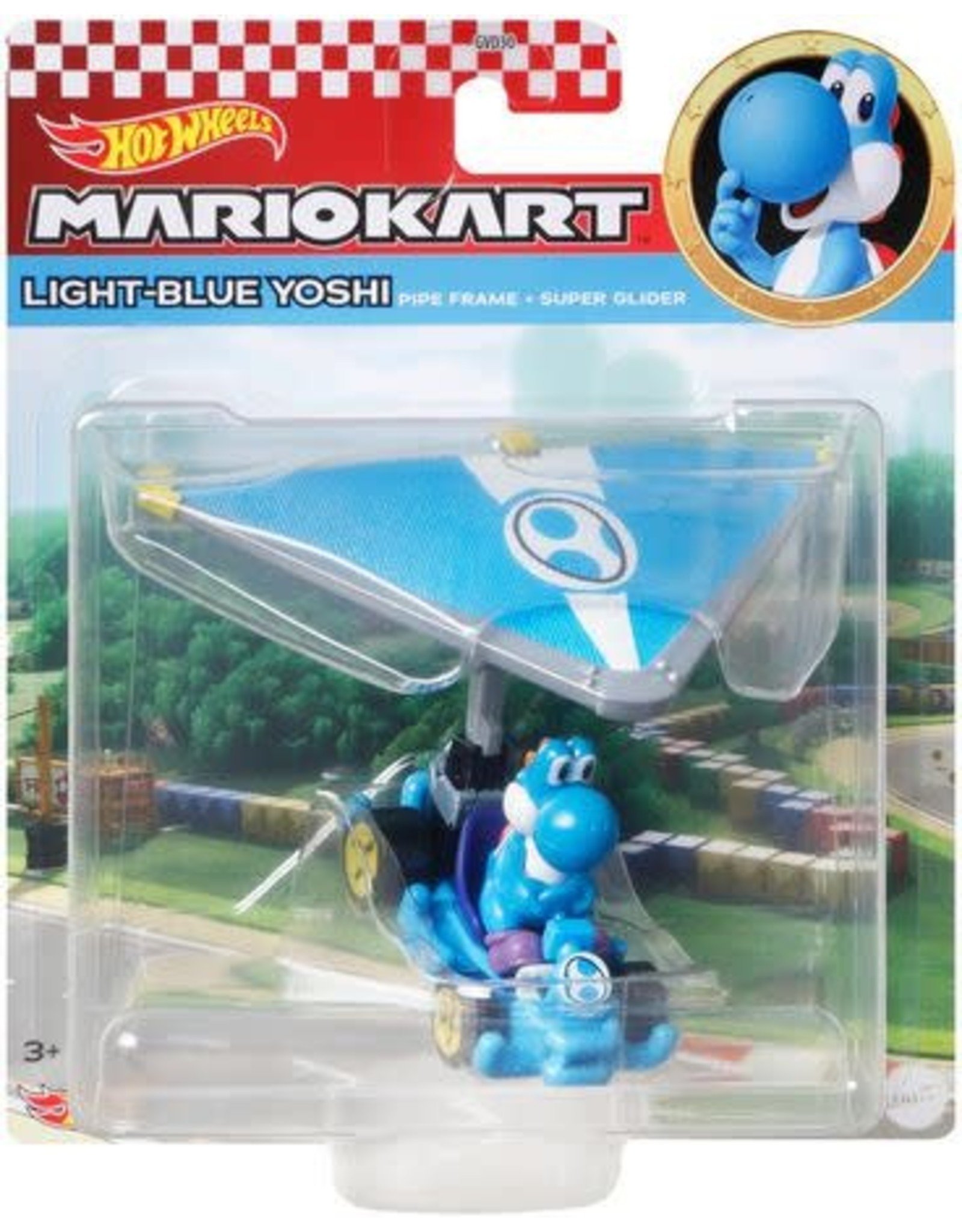 Hot Wheels Hot Wheels - Mario Kart Glider: Light-Blue Yoshi (Pipe Frame & Super Glider)