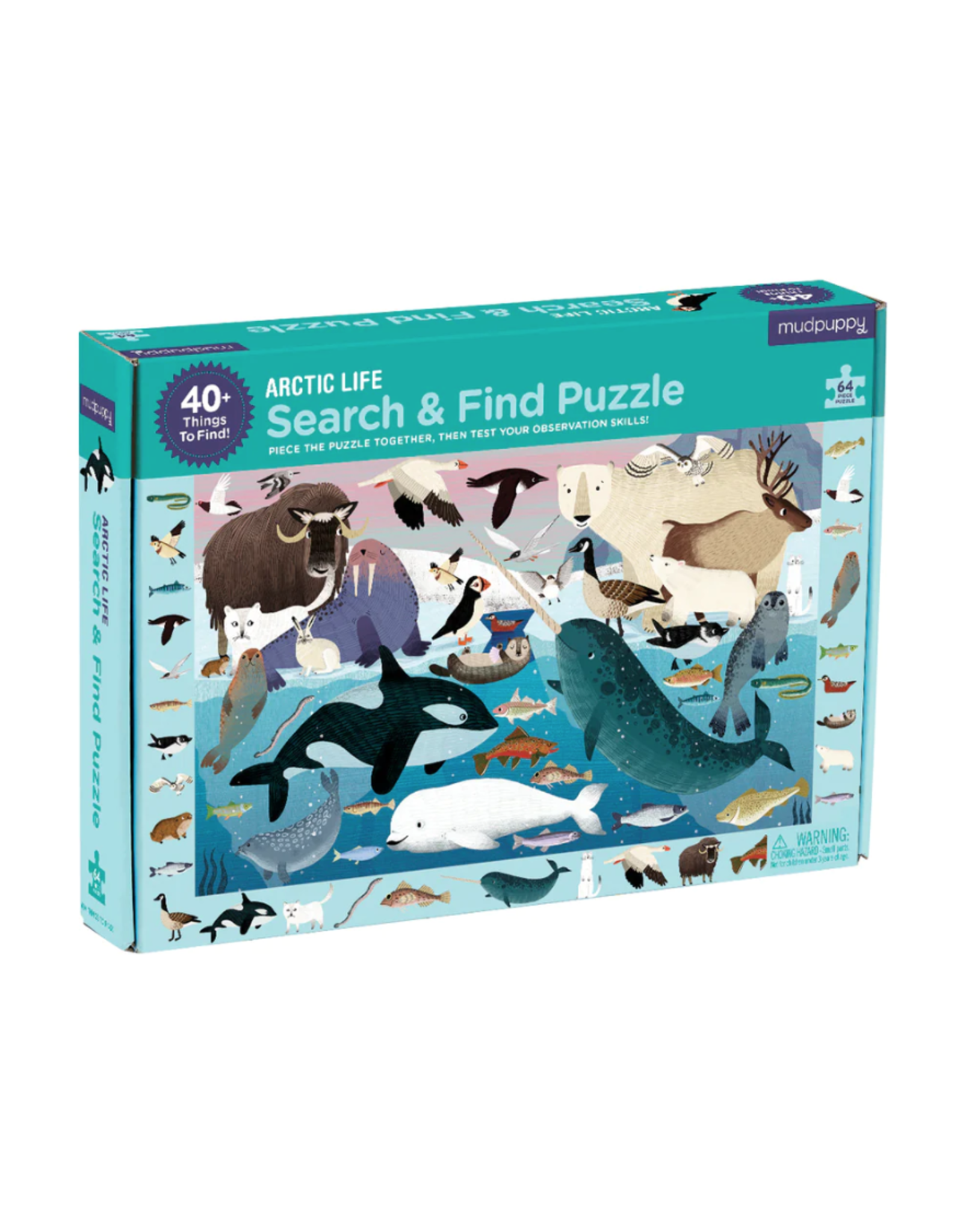 Mudpuppy Arctic Life Search & Find 64pc Puzzle