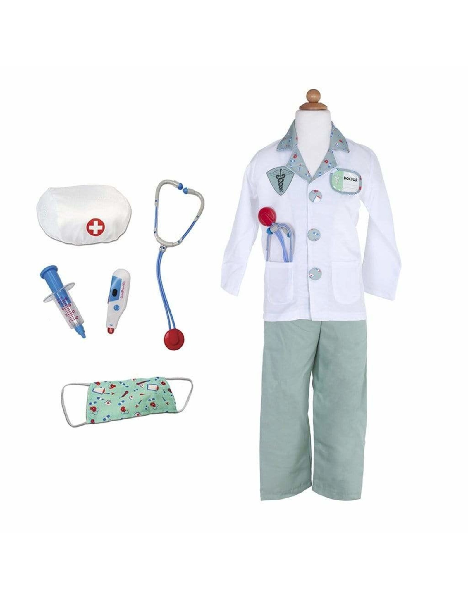 Great Pretenders Green Doctor Costume with Accessories, Size 3/4