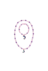 Great Pretenders Purple Rainbow Necklace & Bracelet Set, 2pc