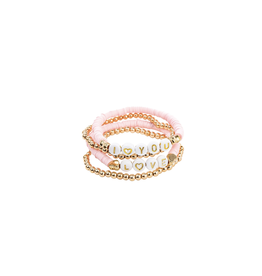 Great Pretenders Pink Love Bracelet 4pc