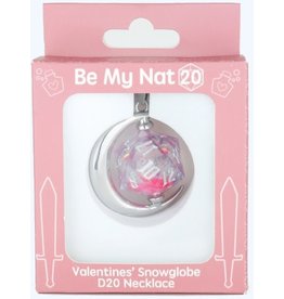 Valentine's Snowglobe D20 Necklace