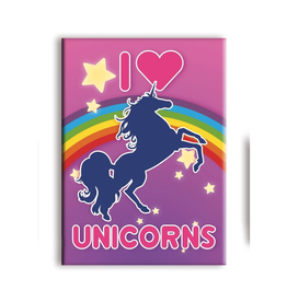 NMR Unicorns- I Love Unicorns Flat Magnet