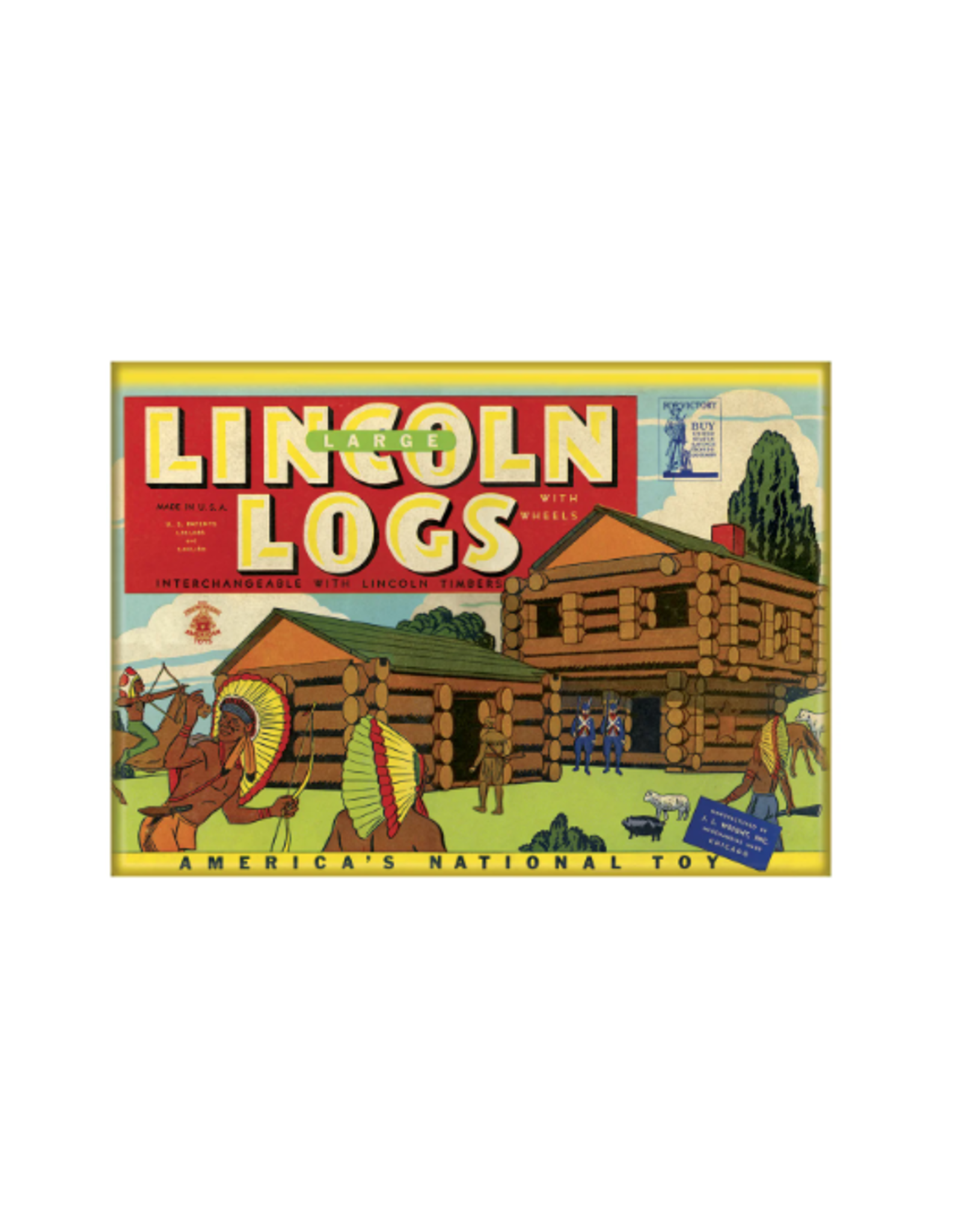 Lincoln Logs Flat Magnet