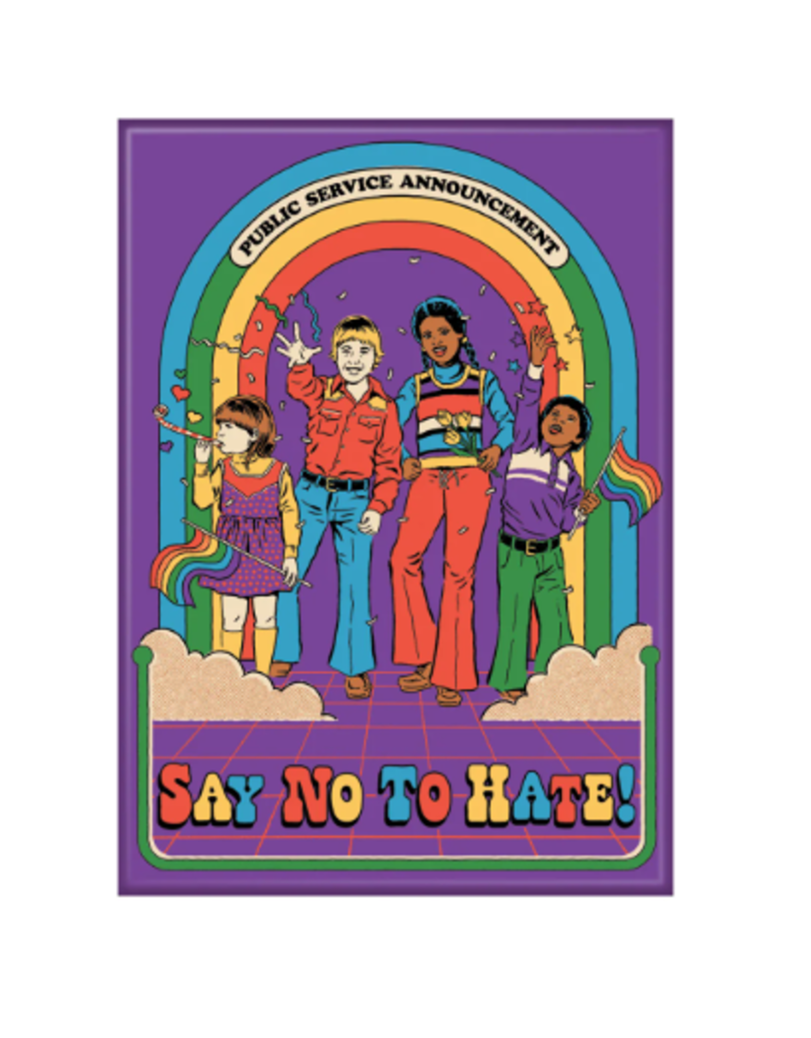 Steven Rhodes Say No to Hate Flat Magnet