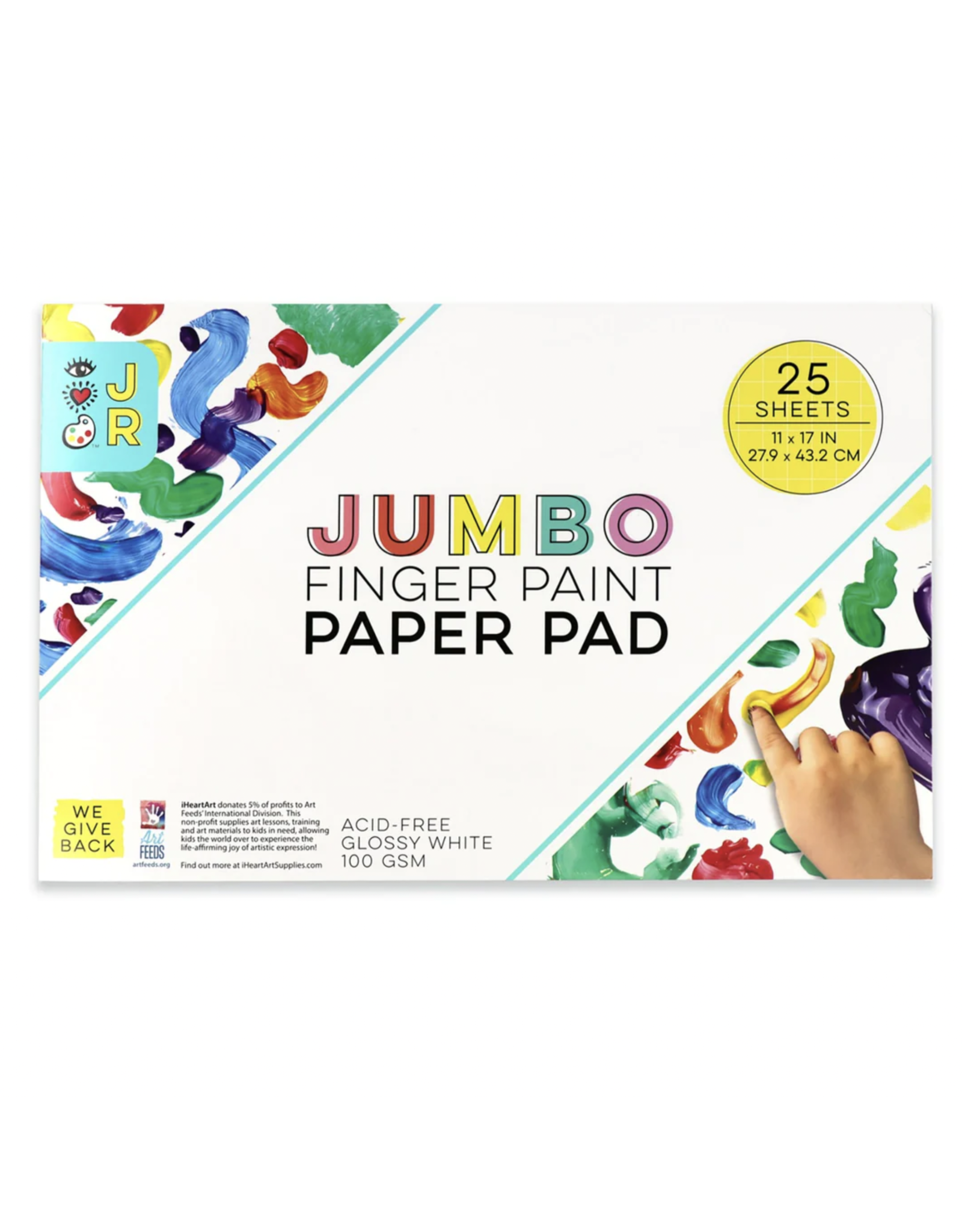 Bright Stripes iHeart Art JR Jumbo Finger Paint Paper Pad