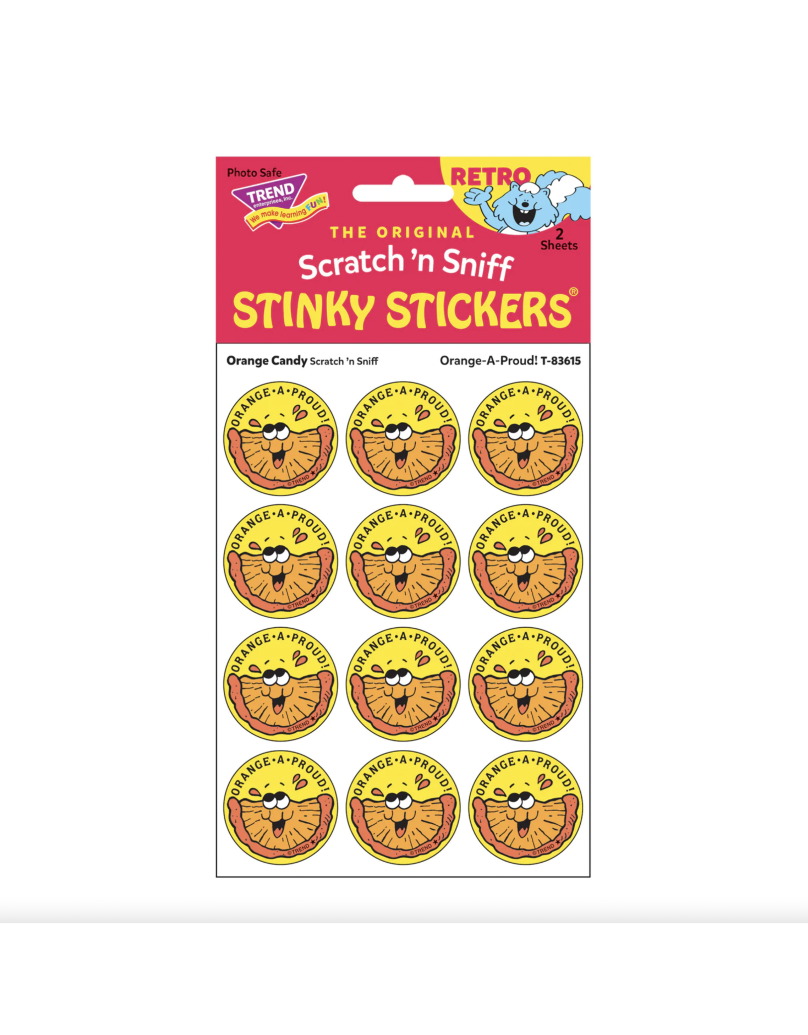 Trend Enterprise Orange-A-Proud! - Orange Candy Scent Retro Scratch 'n Sniff Stinky Stickers