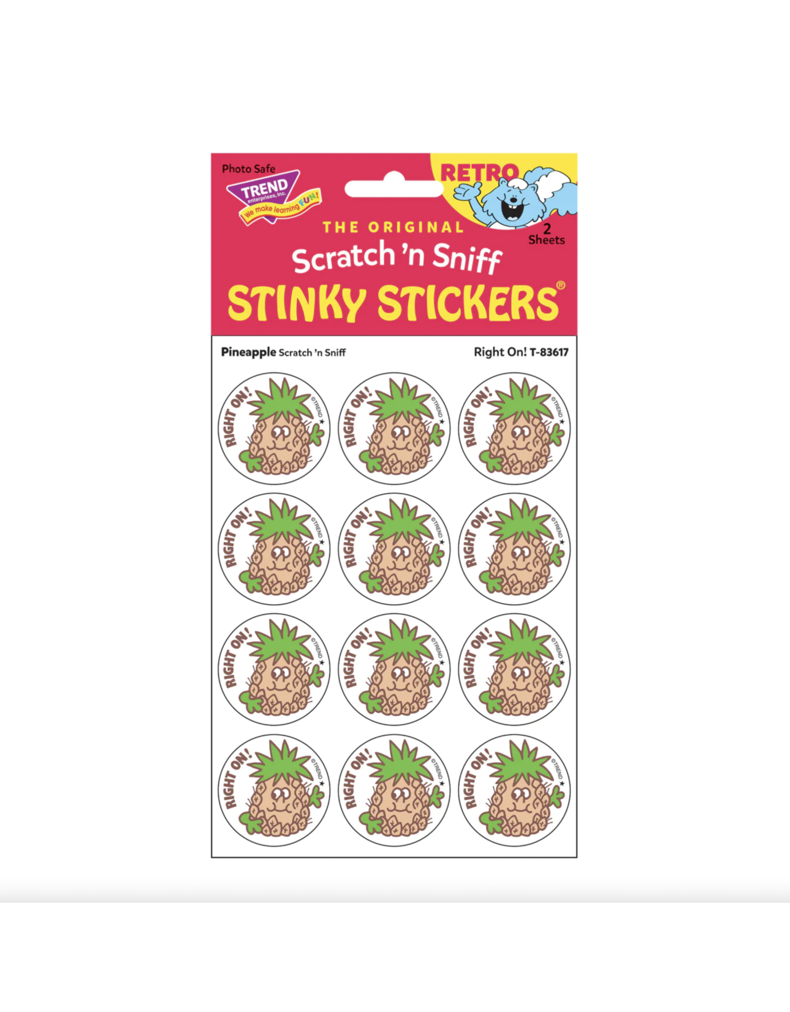 Trend Enterprise Right On! - Pineapple Scent Retro Scratch 'n Sniff Stinky Stickers