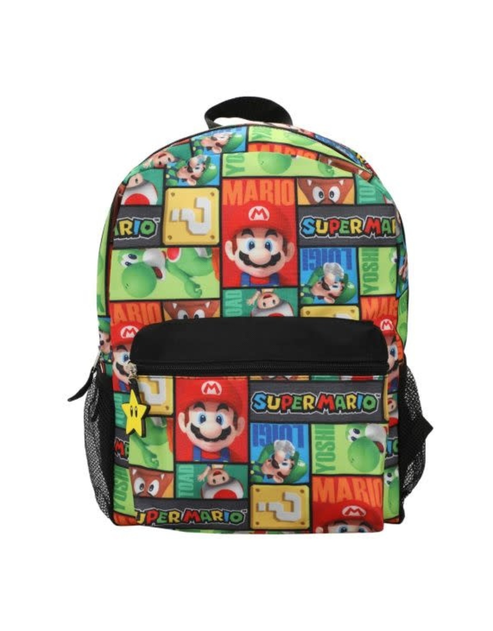 Bioworld Super Mario Icon Patches red and Blue denim tone Embossed Mini  Backpack