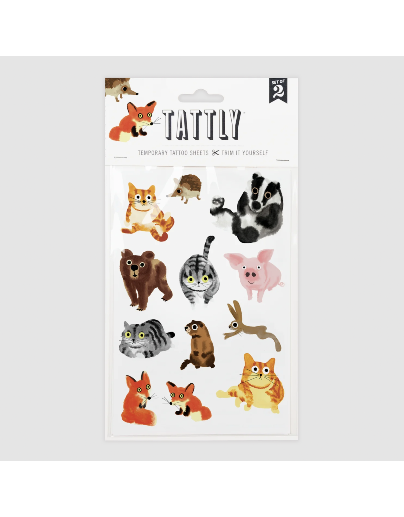 Tattly Furry Friends Tattoo Sheet