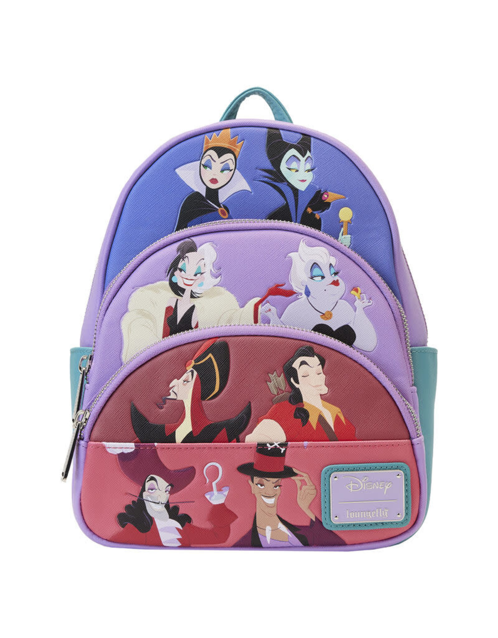 Loungefly Disney Villains Color Block Triple Pocket Mini Backpack