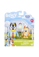 Bluey S5 2pc Figure Set - Work Bandit (Dad) & Bingo