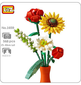 LOZ Sunflower Rose Saffron Hypericum Flower Mini Block Set