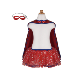 Great Pretenders Superhero Tutu Cape & Mask Set, Size 4/6