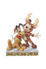 Jim Shore Mickey Reindeer with Pluto Santa