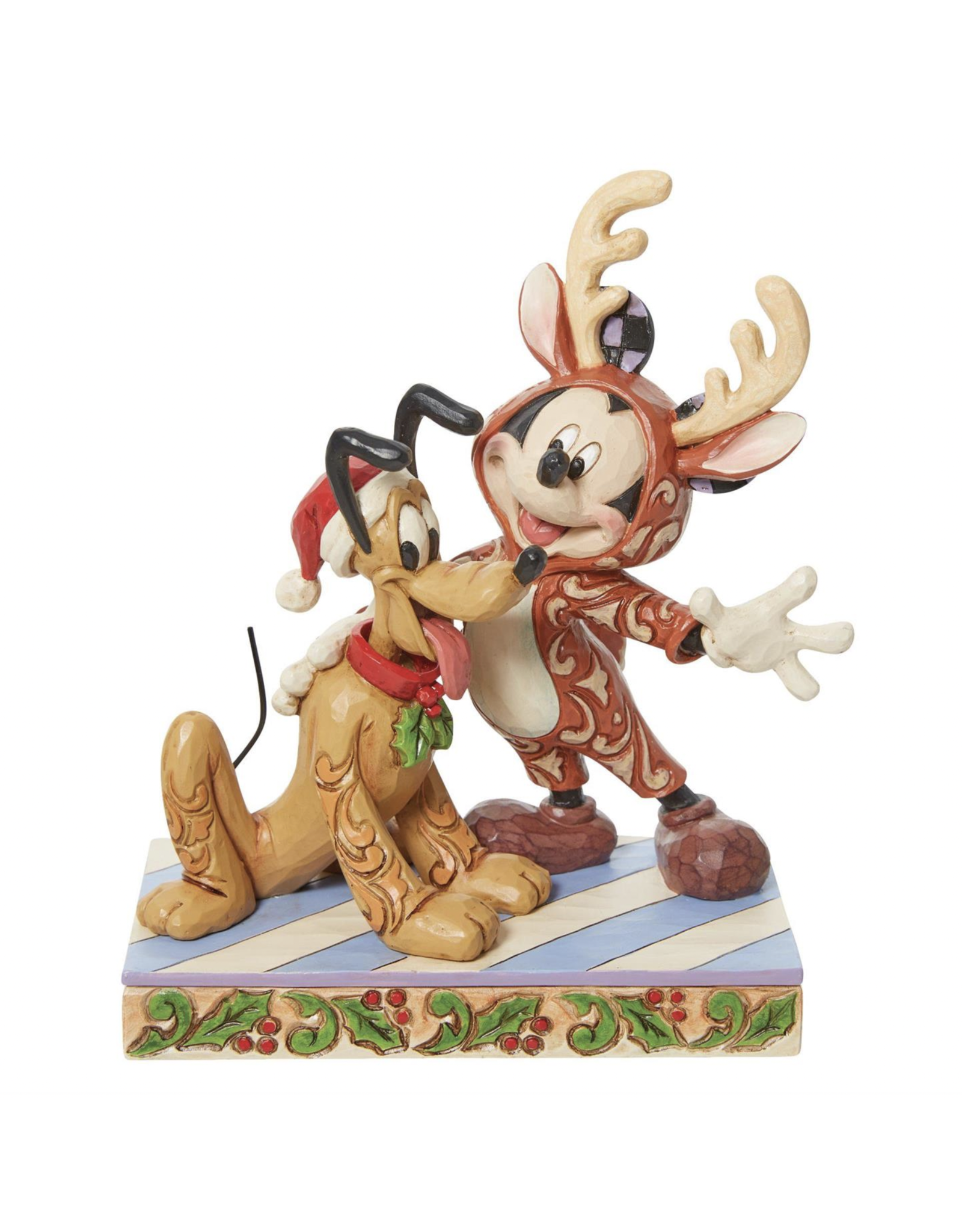 Jim Shore Mickey Reindeer with Pluto Santa