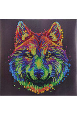 D.I.Y Crystal Art Kit Crystal Art Medium Framed Kit - Colourful Wolf