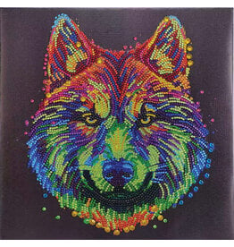 D.I.Y Crystal Art Kit Crystal Art Medium Framed Kit - Colourful Wolf