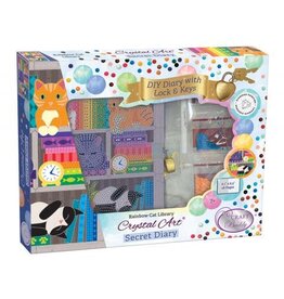 D.I.Y Crystal Art Kit Crystal Art Secret Diary - Rainbow Cat Library
