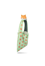 TeeTurtle Tote Bag with Plushie: (Light Green Foxes + Orange & White Fox)