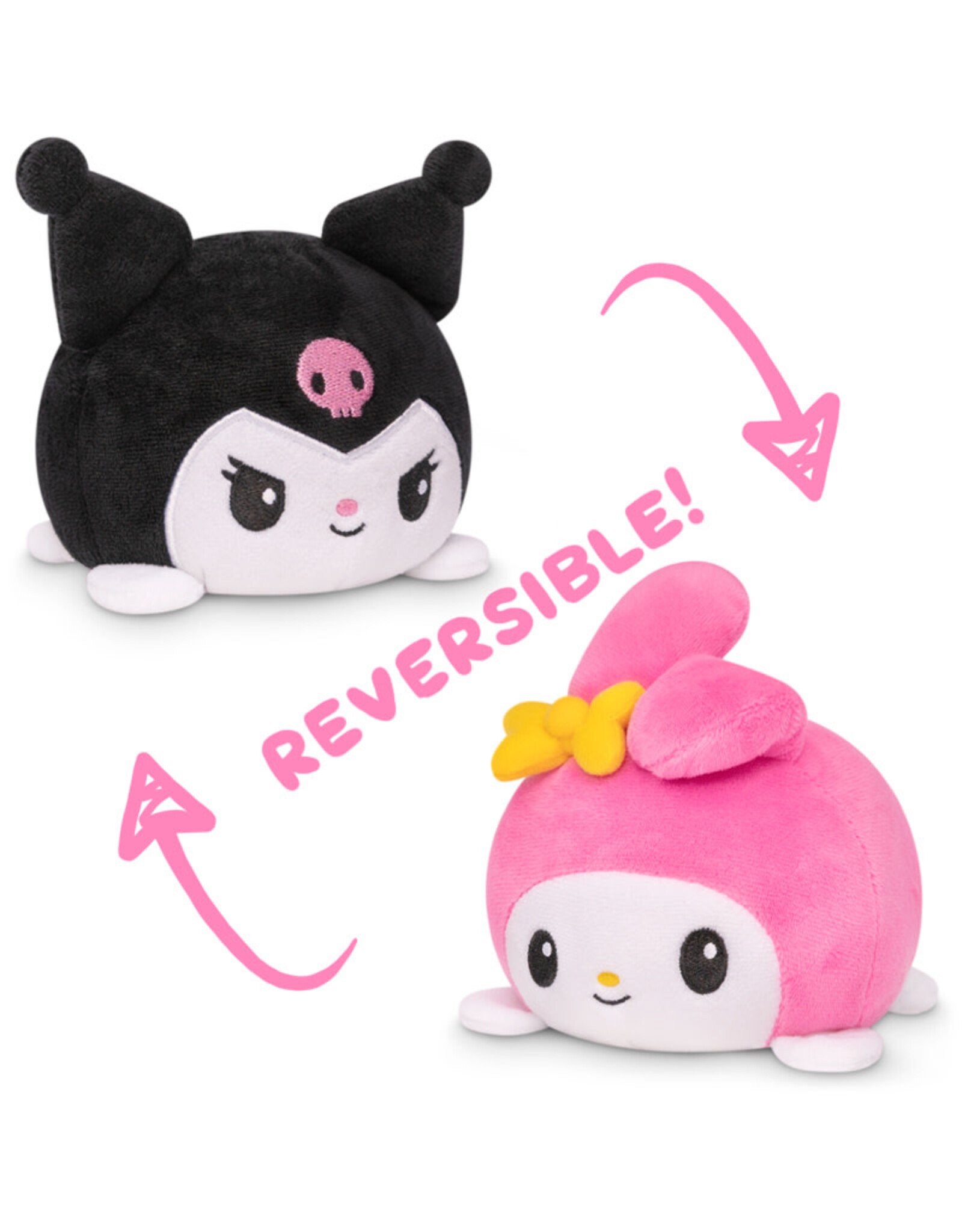 TeeTurtle Reversible: Sanrio My Melody & Kuromi Plushie (Happy + Angry /  White & Pink + White & Black) - Tumbleweed Toys
