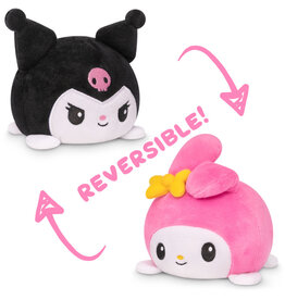 TeeTurtle Reversible: Sanrio My Melody & Kuromi Plushie (Happy + Angry / White & Pink + White & Black)