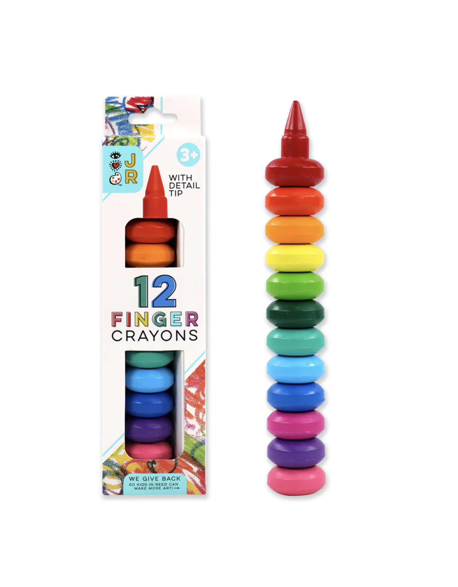 Bright Stripes iHeartArt JR 12 Finger Crayons
